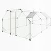 10 ft. x 20 ft. Galvanized Large Metal Walk in Chicken Coop Cage Farm Poultry Run Hutch Hen House