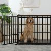 42" Heavy Duty Dog Crate for Large Medium Dogs, Furniture Style cage with 4 Lockable Wheels and 2 Locks, Decorative Pet House Wooden Cage Kennel Furni