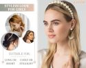 4 Pcs Pearl Headbands for Women Headbands for Hair Band With Pearls Gold and White Faux Pearl Headband for Girls Rhinestone Headbands Bridal Headdress