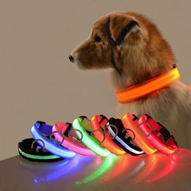 Glow-In-The-Dark Pet Collar For Dog & Cat; LED Dog Collar For Night Walking; USB charging (Color: Green, size: XS)