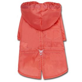 Touchdog Split-Vent Designer Waterproof Dog Raincoat (Color: Red, size: large)