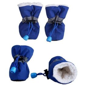 Dog Boots 4 PCS Set (Color: Blue, size: large)