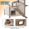 New Style Wood Pet House With Roof Balcony and Bed Shelter